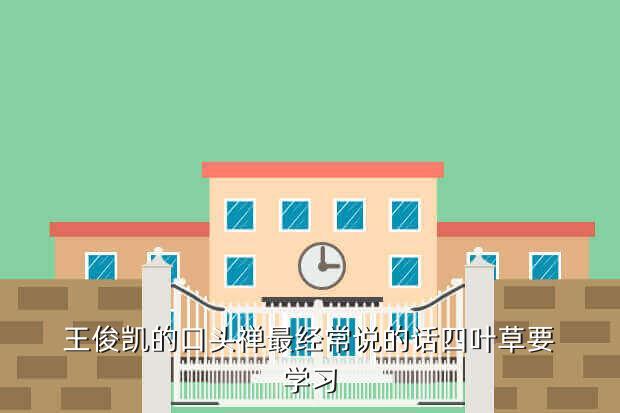 王俊凯的口头禅最经常说的话四叶草要学习