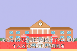 龙之谷手游怎么看自己的角色，龙之谷我只记得账号和密码了不知道哪个大区了怎样可以查询到角