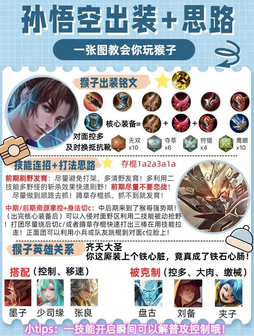 王者荣耀中孙悟空前期怎么发育才能快速,经济不会落后呢(本人孙悟空区排...